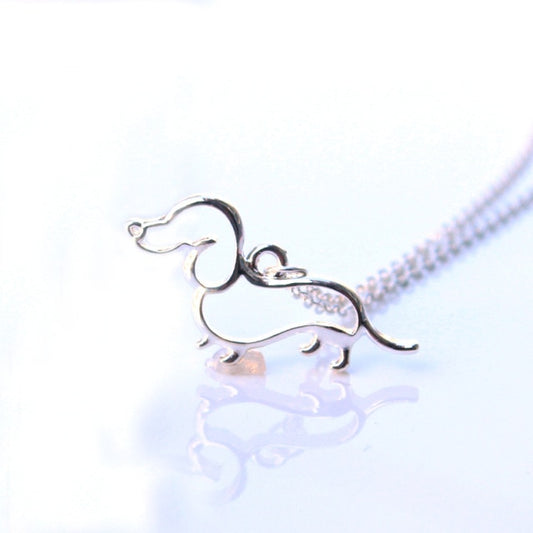 Dachshund Necklace - silver, rose gold color , gold color, black silver
