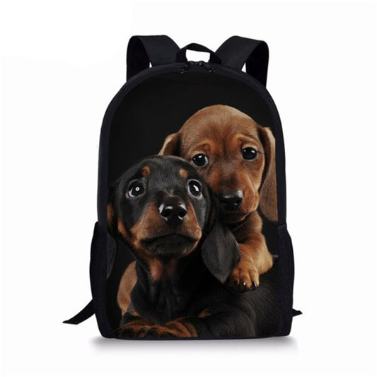 3D Doxie Puppies Backpack